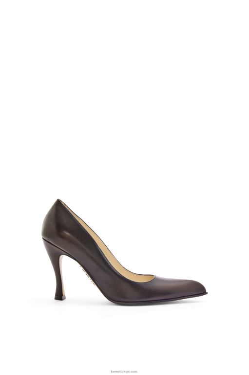 Loewe dana derisinde komik klasik pompa 02600751 kadınlar shitake/siyah