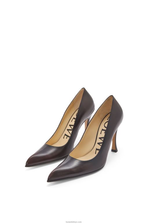 Loewe dana derisinde komik klasik pompa 02600751 kadınlar shitake/siyah