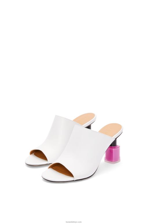 Loewe dana derisinde oje katırı 02600758 kadınlar beyaz/pembe