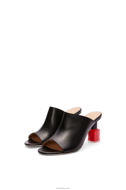 Loewe dana derisinde oje katırı 02600760 kadınlar siyah kırmızı