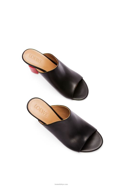 Loewe dana derisinde oje katırı 02600760 kadınlar siyah kırmızı