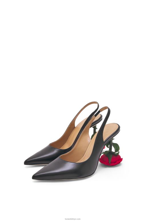 Loewe dana derisinden arkası açık pembe topuk 02600756 kadınlar siyah