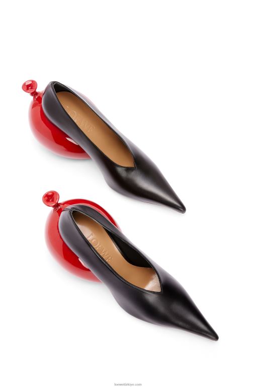 Loewe dana derisinden balon pompası 02600762 kadınlar siyah kırmızı