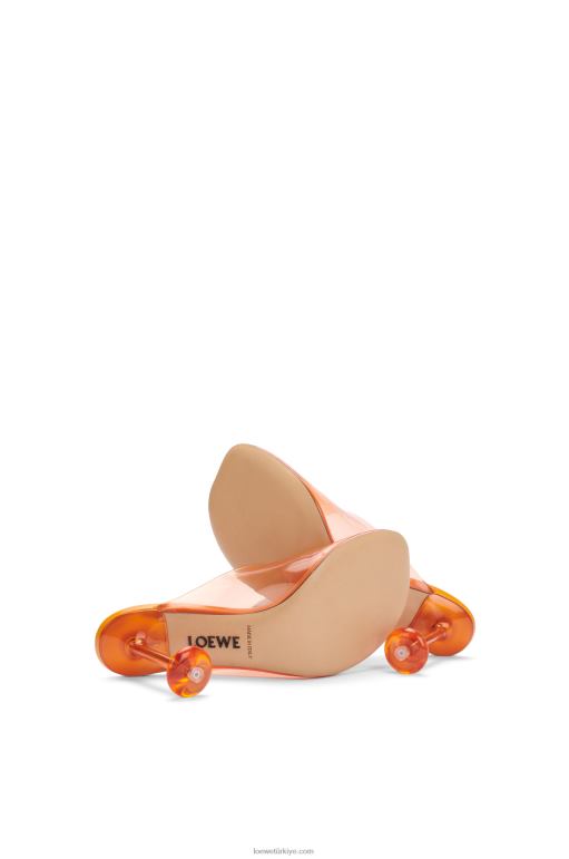 Loewe şeffaf malzeme oyuncak katır 02600766 kadınlar şeffaf turuncu