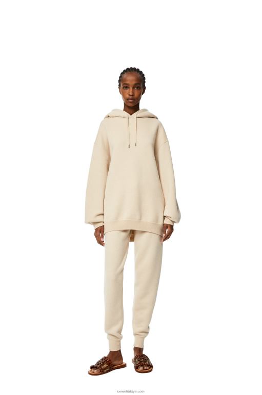 Loewe dana derisinden dokunmuş anagram kaydırağı 02600702 kadınlar ten rengi/doğal