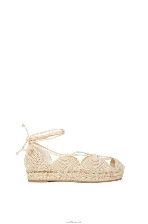 Loewe güneş enerjili jüt espadril 02600696 kadınlar doğal