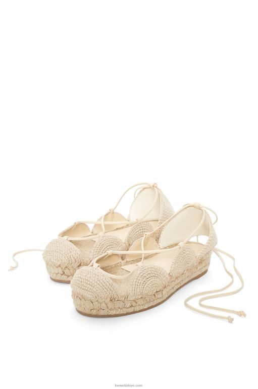 Loewe güneş enerjili jüt espadril 02600696 kadınlar doğal