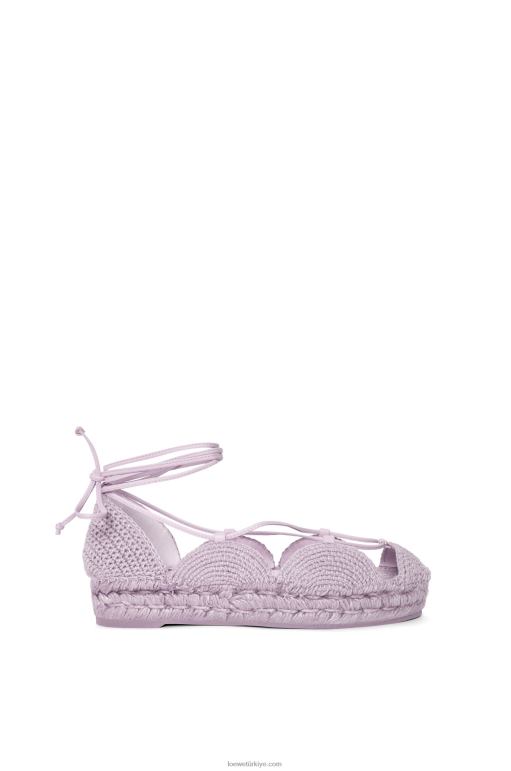 Loewe güneş enerjili jüt espadril 02600697 kadınlar lavanta