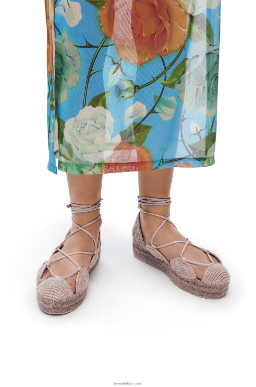 Loewe güneş enerjili jüt espadril 02600697 kadınlar lavanta