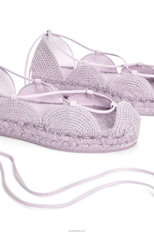 Loewe güneş enerjili jüt espadril 02600697 kadınlar lavanta