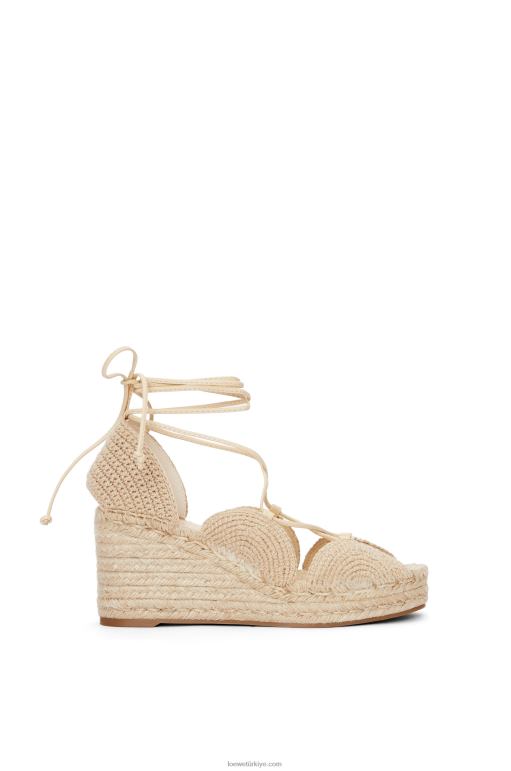 Loewe güneş kama jüt espadril 02600700 kadınlar yulaf sütü