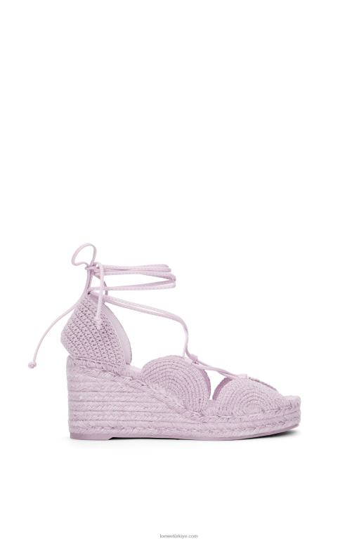 Loewe güneş kama jüt espadril 02600701 kadınlar lavanta