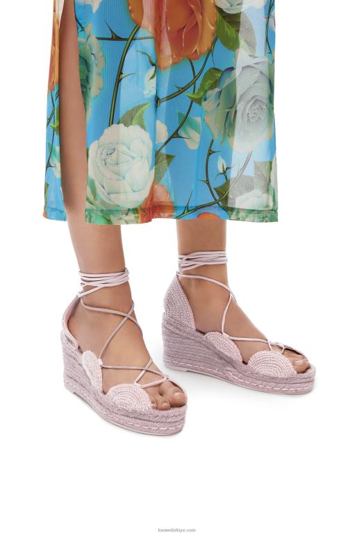Loewe güneş kama jüt espadril 02600701 kadınlar lavanta