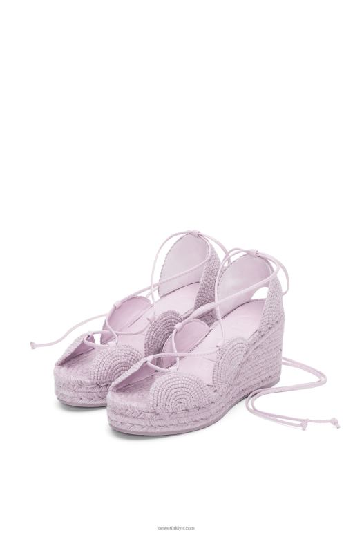 Loewe güneş kama jüt espadril 02600701 kadınlar lavanta