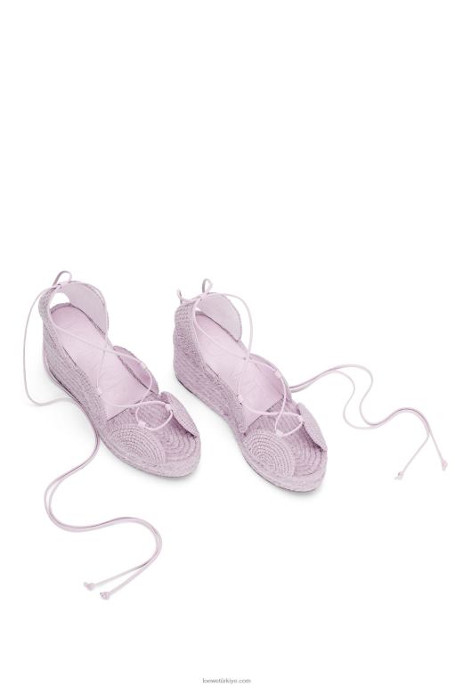 Loewe güneş kama jüt espadril 02600701 kadınlar lavanta