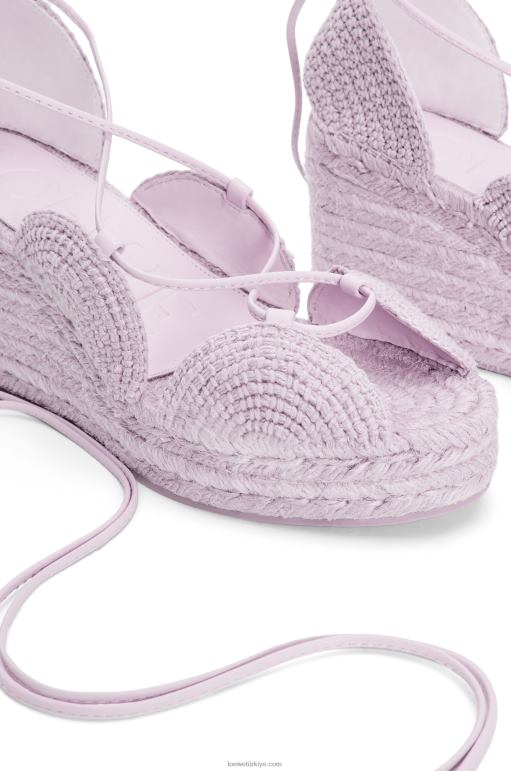Loewe güneş kama jüt espadril 02600701 kadınlar lavanta