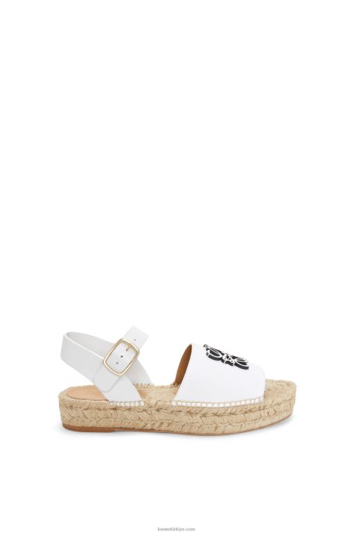Loewe kanvas ve dana derisinden anagram espadril 02600695 kadınlar beyaz