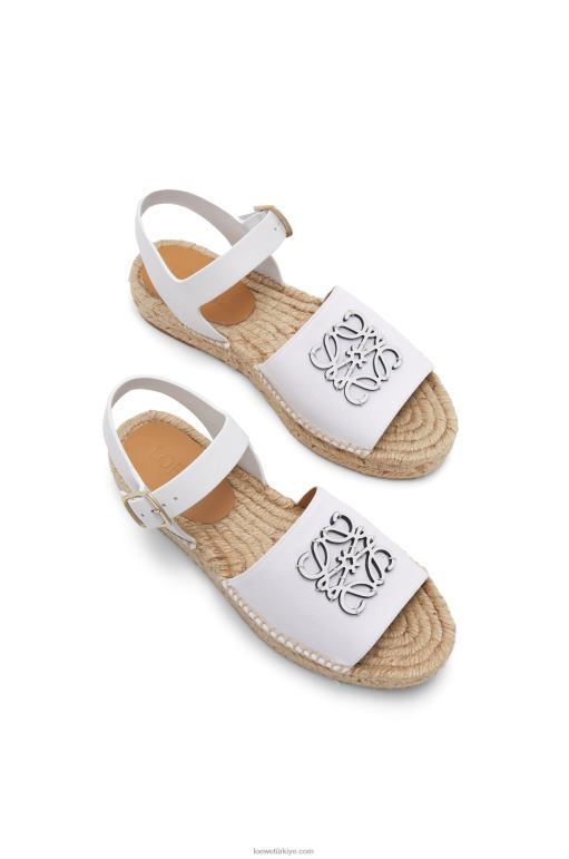 Loewe kanvas ve dana derisinden anagram espadril 02600695 kadınlar beyaz