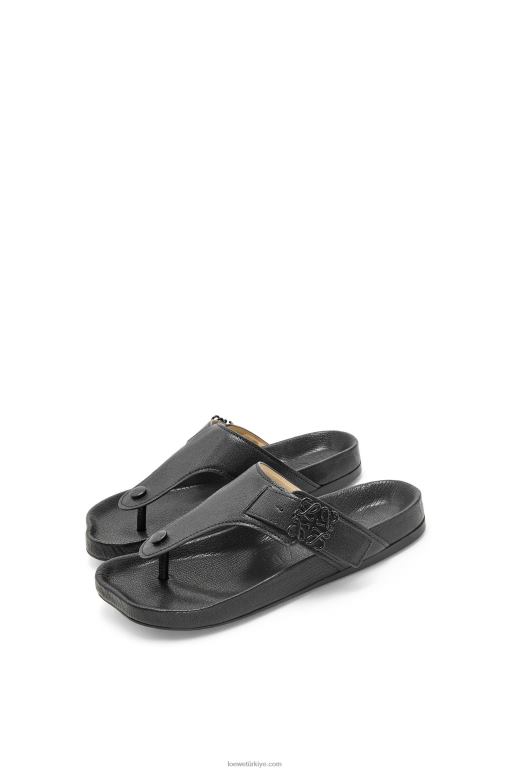 Loewe keçi derisinde kolay parmak arası sandalet 02600720 kadınlar siyah