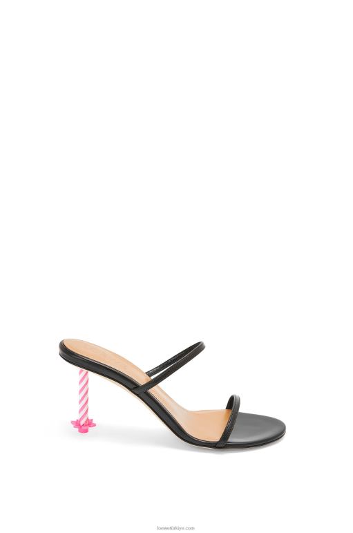 Loewe keçi derisinden doğum günü mumu sandaleti 02600712 kadınlar siyah