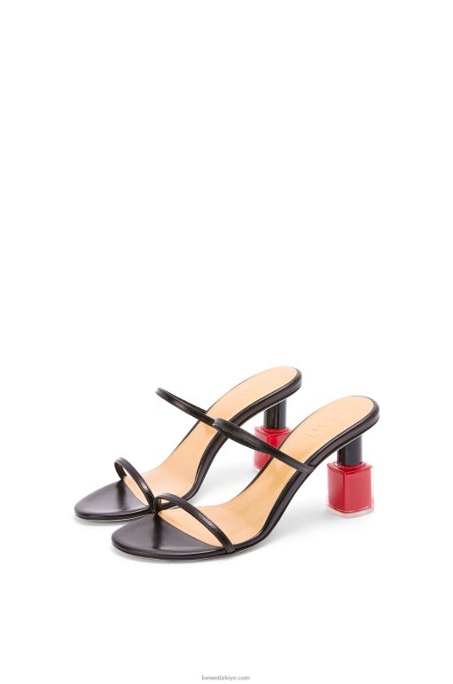 Loewe keçi derisinden oje sandalet 02600709 kadınlar siyah