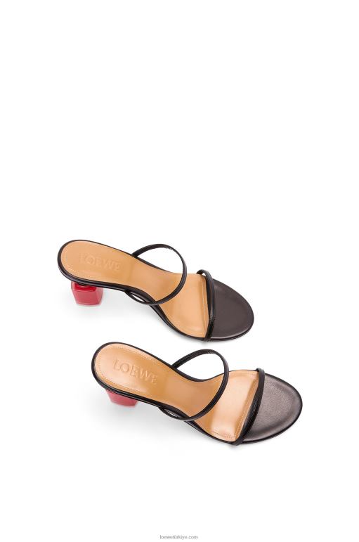 Loewe keçi derisinden oje sandalet 02600709 kadınlar siyah