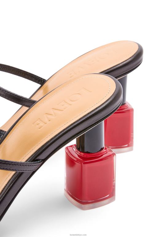 Loewe keçi derisinden oje sandalet 02600709 kadınlar siyah
