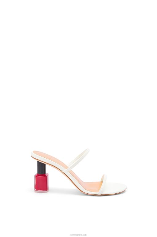 Loewe keçi derisinden oje sandalet 02600710 kadınlar beyaz