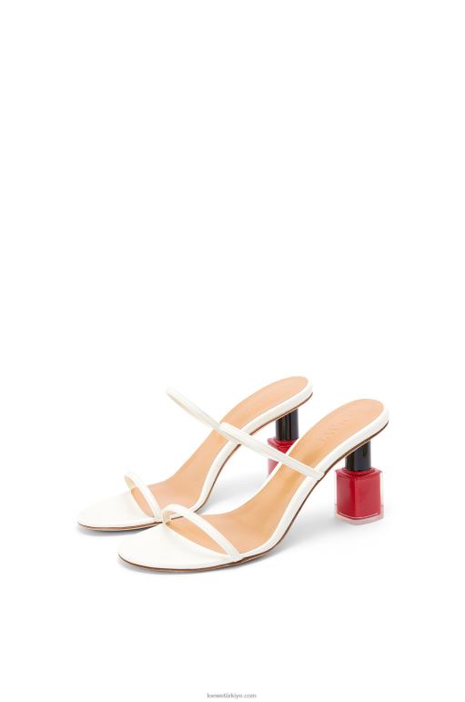 Loewe keçi derisinden oje sandalet 02600710 kadınlar beyaz