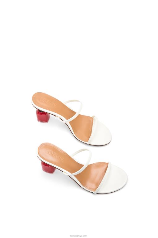 Loewe keçi derisinden oje sandalet 02600710 kadınlar beyaz