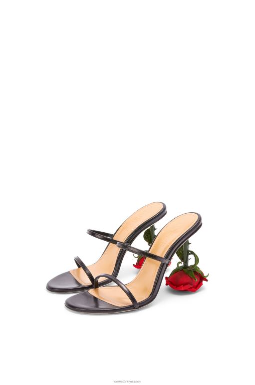 Loewe keçi derisinden pembe topuklu sandalet 02600714 kadınlar siyah