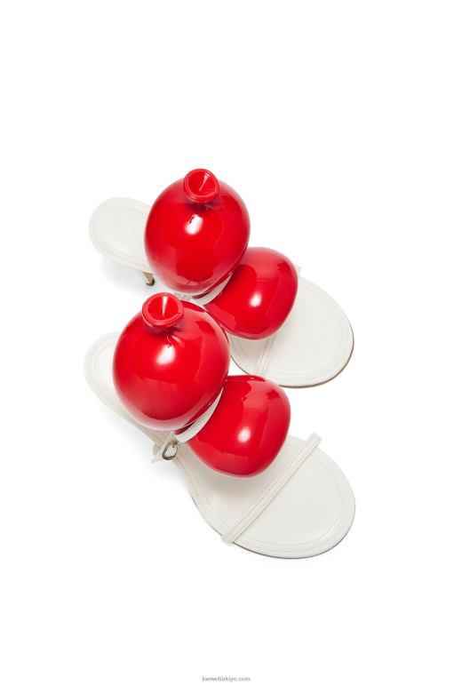 Loewe kuzu derisinden balon sandalet 02600708 kadınlar Beyaz kırmızı