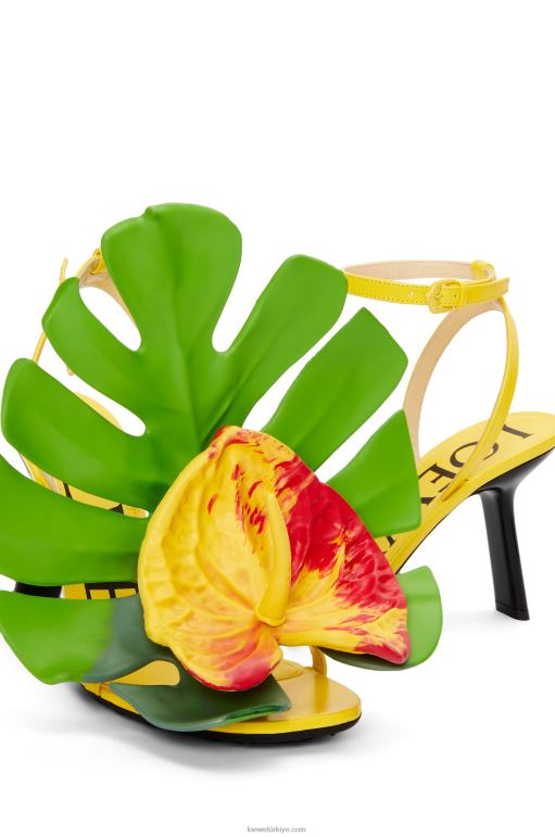 Loewe kuzu derisinden petal sandalet 02600689 kadınlar akasya sarısı