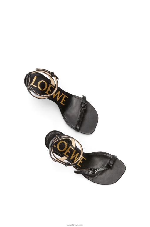 Loewe kuzu derisinden petal stiletto sandalet 02600671 kadınlar siyah