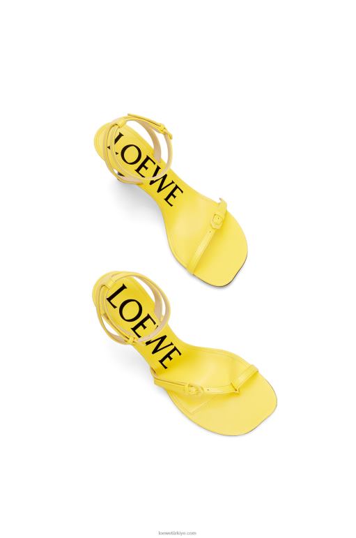 Loewe kuzu derisinden petal stiletto sandalet 02600678 kadınlar akasya sarısı