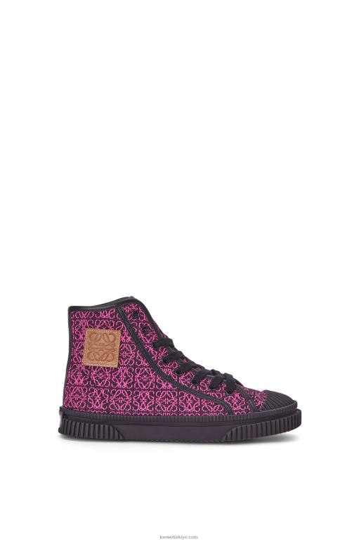 Loewe anagram jakarlı üstler 02600665 kadınlar neon pembe/koyu lacivert