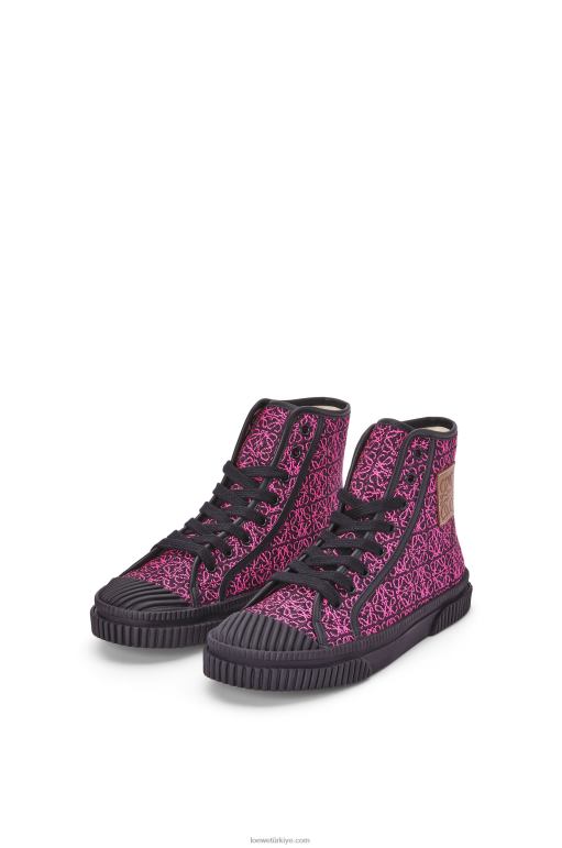 Loewe anagram jakarlı üstler 02600665 kadınlar neon pembe/koyu lacivert