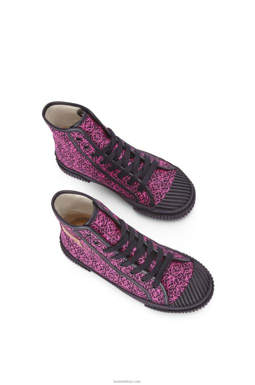 Loewe anagram jakarlı üstler 02600665 kadınlar neon pembe/koyu lacivert