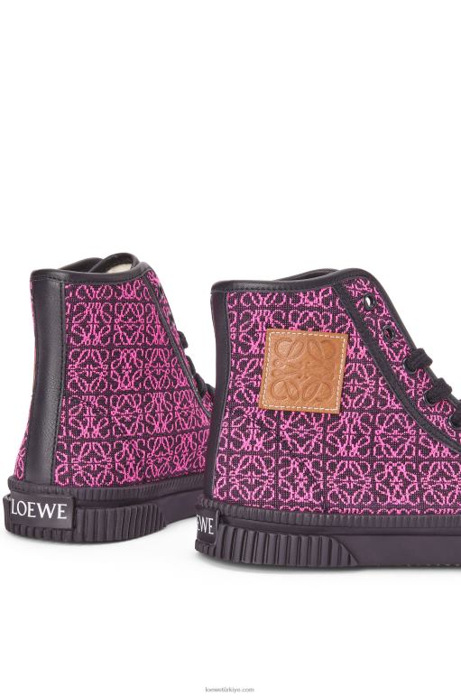 Loewe anagram jakarlı üstler 02600665 kadınlar neon pembe/koyu lacivert