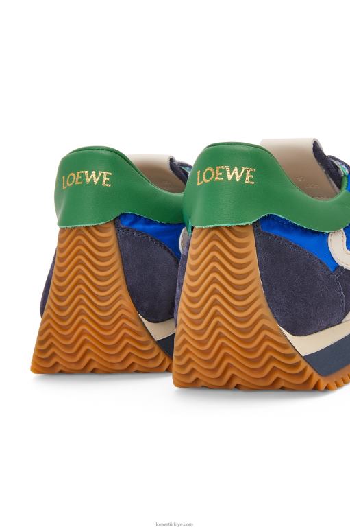 Loewe naylon ve süette akış koşucusu 02600653 kadınlar kraliyet mavisi/lacivert