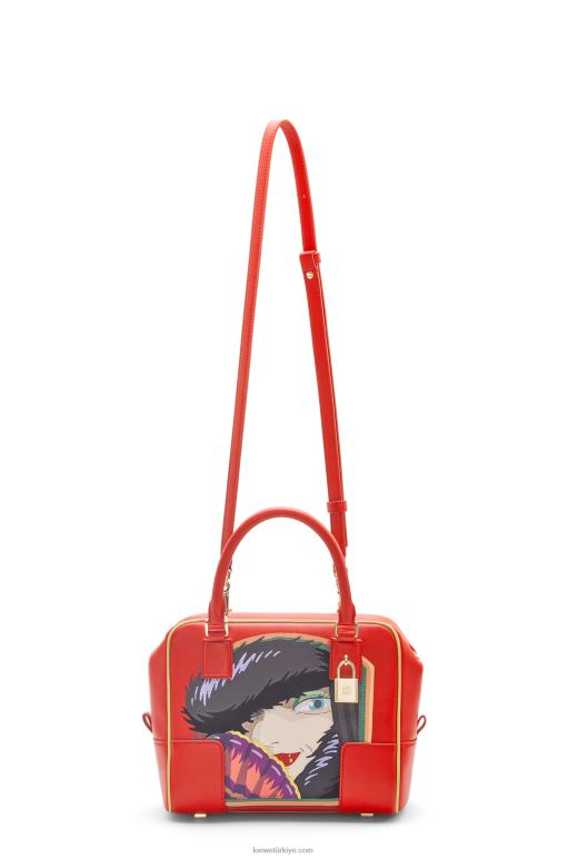 Loewe Nappa dana derisinde atık cadı amazona 19 çanta 02600193 kadınlar kırmızı