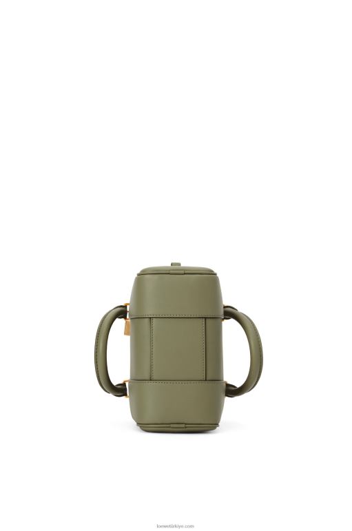 Loewe Nappa dana derisinden amazona 16 kare çanta 02600165 kadınlar avokado yeşili