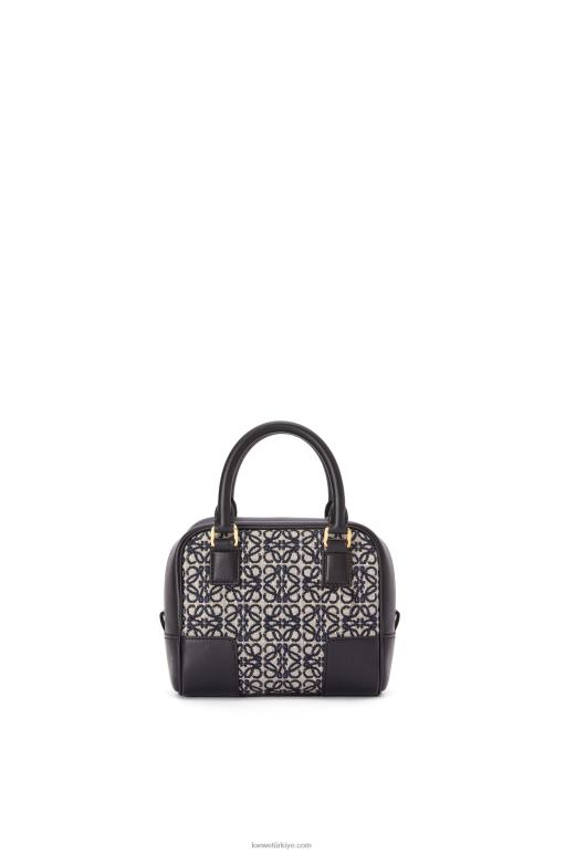 Loewe anagram jakar ve dana derisinden amazona 16 kare çanta 02600139 kadınlar lacivert/siyah