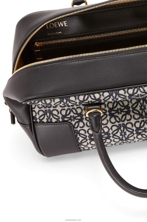 Loewe anagram jakarlı ve dana derisinden amazona 28 çanta 02600168 kadınlar lacivert/siyah