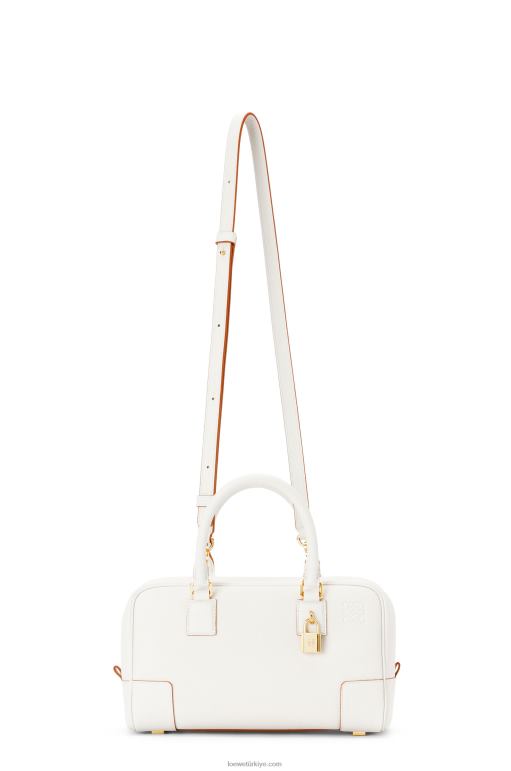 Loewe yumuşak damarlı dana derisinden amazona 23 çantası 02600151 kadınlar açık beyaz