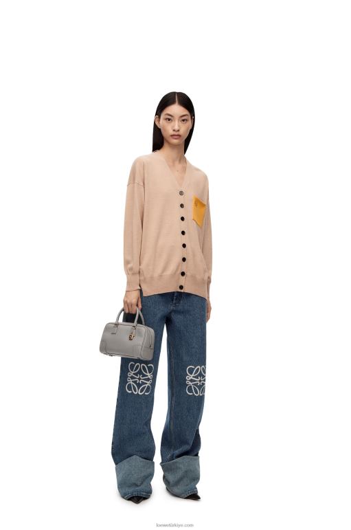 Loewe yumuşak damarlı dana derisinden amazona 28 çantası 02600134 kadınlar inci grisi