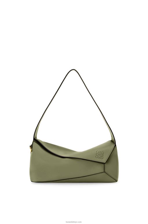 Loewe Nappa dana derisinden yapboz hobo çantası 02600471 kadınlar avokado yeşili