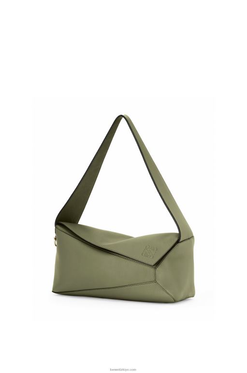 Loewe Nappa dana derisinden yapboz hobo çantası 02600471 kadınlar avokado yeşili