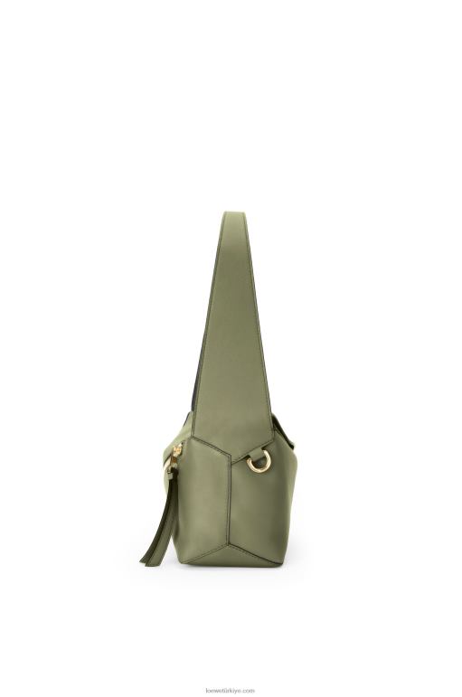 Loewe Nappa dana derisinden yapboz hobo çantası 02600471 kadınlar avokado yeşili