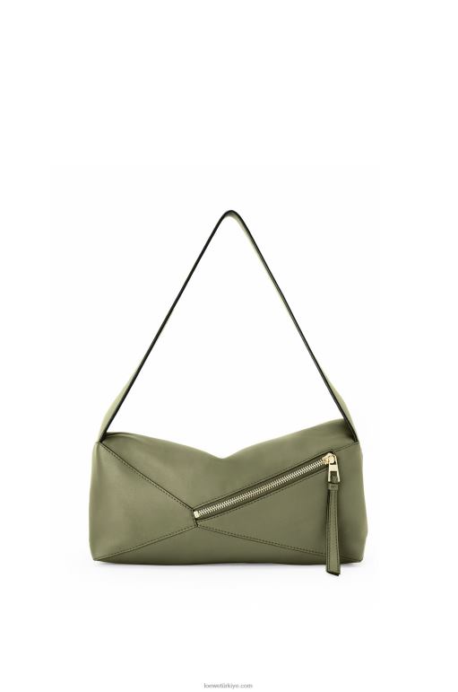 Loewe Nappa dana derisinden yapboz hobo çantası 02600471 kadınlar avokado yeşili